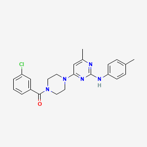 4-[4-(3-chlorobenzoyl)piperazin-1-yl]-6-methyl-N-(4-methylphenyl)pyrimidin-2-amine