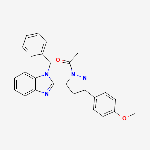 1-[5-(1-benzyl-1H-benzimidazol-2-yl)-3-(4-methoxyphenyl)-4,5-dihydro-1H-pyrazol-1-yl]ethanone