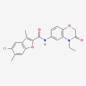 5-chloro-N-(4-ethyl-3-oxo-3,4-dihydro-2H-1,4-benzoxazin-6-yl)-3,6-dimethyl-1-benzofuran-2-carboxamide