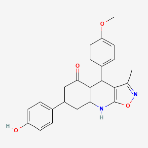 molecular formula C24H22N2O4 B14977918 7-(4-Hydroxyphenyl)-4-(4-methoxyphenyl)-3-methyl-4,6,7,8-tetrahydro[1,2]oxazolo[5,4-b]quinolin-5-ol 