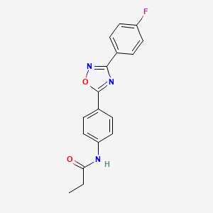 molecular formula C17H14FN3O2 B14977949 N-{4-[3-(4-fluorophenyl)-1,2,4-oxadiazol-5-yl]phenyl}propanamide 