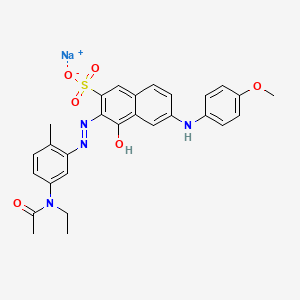 molecular formula C28H27N4NaO6S B1497795 3-((5-(Acetylethylamino)-2-methylphenyl)azo)-4-hydroxy-6-((4-methoxyphenyl)amino)-2-naphthalenesulfonic acid, sodium salt CAS No. 6369-33-1
