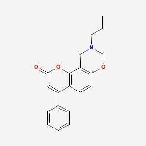 4-phenyl-9-propyl-9,10-dihydro-2H,8H-chromeno[8,7-e][1,3]oxazin-2-one