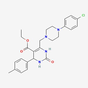 molecular formula C25H29ClN4O3 B14978045 Ethyl 6-{[4-(4-chlorophenyl)piperazin-1-yl]methyl}-4-(4-methylphenyl)-2-oxo-1,2,3,4-tetrahydropyrimidine-5-carboxylate 