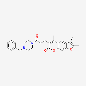 6-[3-(4-benzylpiperazin-1-yl)-3-oxopropyl]-2,3,5-trimethyl-7H-furo[3,2-g]chromen-7-one