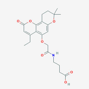 4-({[(4-ethyl-8,8-dimethyl-2-oxo-9,10-dihydro-2H,8H-pyrano[2,3-f]chromen-5-yl)oxy]acetyl}amino)butanoic acid