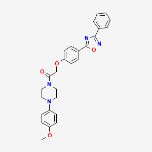 1-[4-(4-Methoxyphenyl)piperazin-1-yl]-2-[4-(3-phenyl-1,2,4-oxadiazol-5-yl)phenoxy]ethanone