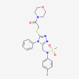 molecular formula C22H24FN5O4S2 B14978094 N-(4-fluorophenyl)-N-[(5-{[2-(morpholin-4-yl)-2-oxoethyl]sulfanyl}-4-phenyl-4H-1,2,4-triazol-3-yl)methyl]methanesulfonamide 