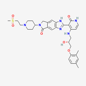 (2E)-2-[4-{[(2R)-3-(2,4-Dimethylphenoxy)-2-hydroxypropyl]amino}-2-oxopyridin-3(2H)-ylidene]-6-{1-[2-(methanesulfonyl)ethyl]piperidin-4-yl}-2,3,6,7-tetrahydroimidazo[4,5-f]isoindol-5(1H)-one
