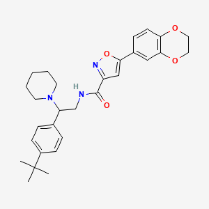 N-[2-(4-tert-butylphenyl)-2-(piperidin-1-yl)ethyl]-5-(2,3-dihydro-1,4-benzodioxin-6-yl)-1,2-oxazole-3-carboxamide