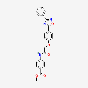 molecular formula C24H19N3O5 B14978117 Methyl 4-({[4-(3-phenyl-1,2,4-oxadiazol-5-yl)phenoxy]acetyl}amino)benzoate 