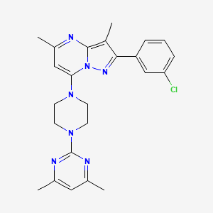 molecular formula C24H26ClN7 B14978129 2-(3-Chlorophenyl)-7-[4-(4,6-dimethylpyrimidin-2-yl)piperazin-1-yl]-3,5-dimethylpyrazolo[1,5-a]pyrimidine 