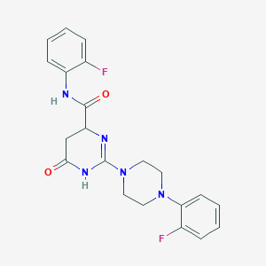 molecular formula C21H21F2N5O2 B14978155 N-(2-fluorophenyl)-2-[4-(2-fluorophenyl)piperazin-1-yl]-6-oxo-3,4,5,6-tetrahydropyrimidine-4-carboxamide 