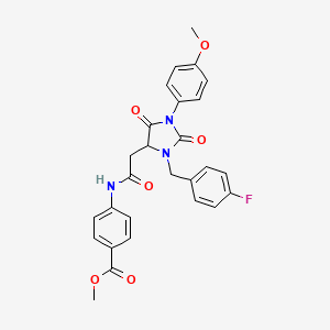 molecular formula C27H24FN3O6 B14978173 Methyl 4-({[3-(4-fluorobenzyl)-1-(4-methoxyphenyl)-2,5-dioxoimidazolidin-4-yl]acetyl}amino)benzoate 