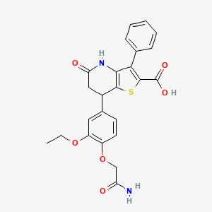 7-[4-(2-Amino-2-oxoethoxy)-3-ethoxyphenyl]-5-oxo-3-phenyl-4,5,6,7-tetrahydrothieno[3,2-b]pyridine-2-carboxylic acid