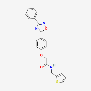 2-[4-(3-phenyl-1,2,4-oxadiazol-5-yl)phenoxy]-N-(thiophen-2-ylmethyl)acetamide