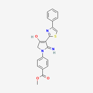 methyl 4-[5-amino-3-oxo-4-(4-phenyl-1,3-thiazol-2-yl)-2,3-dihydro-1H-pyrrol-1-yl]benzoate