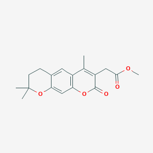 methyl (4,8,8-trimethyl-2-oxo-7,8-dihydro-2H,6H-pyrano[3,2-g]chromen-3-yl)acetate