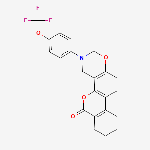 3-[4-(trifluoromethoxy)phenyl]-3,4,7,8,9,10-hexahydro-2H,6H-benzo[3,4]chromeno[8,7-e][1,3]oxazin-6-one