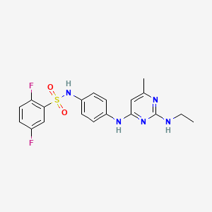 molecular formula C19H19F2N5O2S B14978280 N-(4-((2-(ethylamino)-6-methylpyrimidin-4-yl)amino)phenyl)-2,5-difluorobenzenesulfonamide 