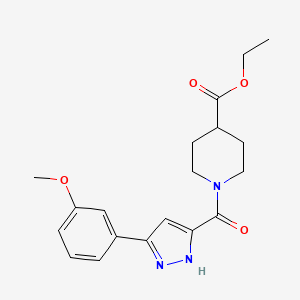 molecular formula C19H23N3O4 B14978286 ethyl 1-[3-(3-methoxyphenyl)-1H-pyrazole-5-carbonyl]piperidine-4-carboxylate 