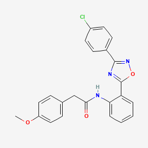 molecular formula C23H18ClN3O3 B14978309 N-{2-[3-(4-chlorophenyl)-1,2,4-oxadiazol-5-yl]phenyl}-2-(4-methoxyphenyl)acetamide 