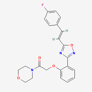 molecular formula C22H20FN3O4 B14978318 2-(2-{5-[(E)-2-(4-fluorophenyl)ethenyl]-1,2,4-oxadiazol-3-yl}phenoxy)-1-(morpholin-4-yl)ethanone 