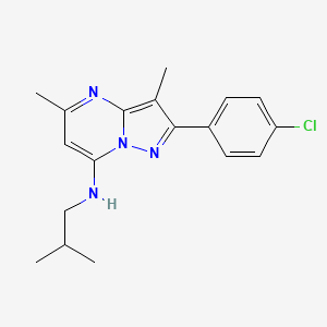 2-(4-chlorophenyl)-3,5-dimethyl-N-(2-methylpropyl)pyrazolo[1,5-a]pyrimidin-7-amine