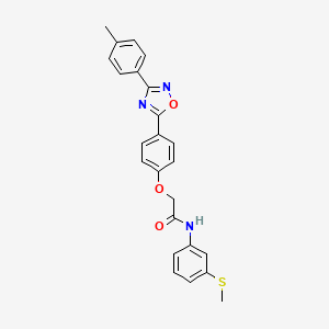 molecular formula C24H21N3O3S B14978370 2-{4-[3-(4-methylphenyl)-1,2,4-oxadiazol-5-yl]phenoxy}-N-[3-(methylsulfanyl)phenyl]acetamide 