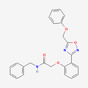 molecular formula C24H21N3O4 B14978386 N-benzyl-2-{2-[5-(phenoxymethyl)-1,2,4-oxadiazol-3-yl]phenoxy}acetamide 