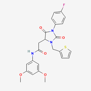 molecular formula C24H22FN3O5S B14978430 N-(3,5-dimethoxyphenyl)-2-[1-(4-fluorophenyl)-2,5-dioxo-3-(thiophen-2-ylmethyl)imidazolidin-4-yl]acetamide 