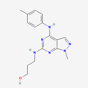 molecular formula C16H20N6O B14978455 3-({1-methyl-4-[(4-methylphenyl)amino]-1H-pyrazolo[3,4-d]pyrimidin-6-yl}amino)propan-1-ol 