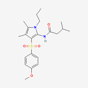 N-{3-[(4-methoxyphenyl)sulfonyl]-4,5-dimethyl-1-propyl-1H-pyrrol-2-yl}-3-methylbutanamide