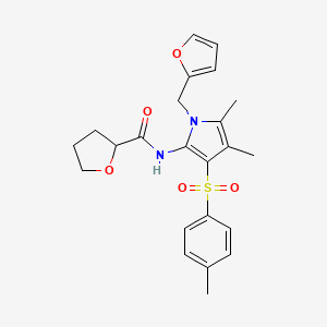 N-{1-(furan-2-ylmethyl)-4,5-dimethyl-3-[(4-methylphenyl)sulfonyl]-1H-pyrrol-2-yl}tetrahydrofuran-2-carboxamide