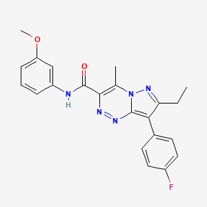 molecular formula C22H20FN5O2 B14978478 7-ethyl-8-(4-fluorophenyl)-N-(3-methoxyphenyl)-4-methylpyrazolo[5,1-c][1,2,4]triazine-3-carboxamide 