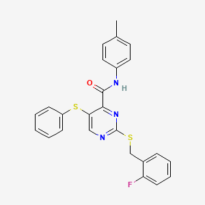 2-[(2-fluorobenzyl)sulfanyl]-N-(4-methylphenyl)-5-(phenylsulfanyl)pyrimidine-4-carboxamide