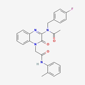 molecular formula C26H23FN4O3 B14978560 N-(4-fluorobenzyl)-N-(4-{2-[(2-methylphenyl)amino]-2-oxoethyl}-3-oxo-3,4-dihydroquinoxalin-2-yl)acetamide 