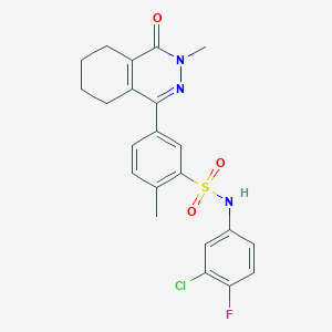 N-(3-chloro-4-fluorophenyl)-2-methyl-5-(3-methyl-4-oxo-3,4,5,6,7,8-hexahydrophthalazin-1-yl)benzenesulfonamide