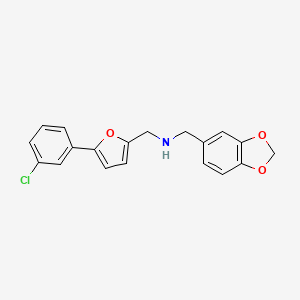 1-(1,3-benzodioxol-5-yl)-N-{[5-(3-chlorophenyl)furan-2-yl]methyl}methanamine