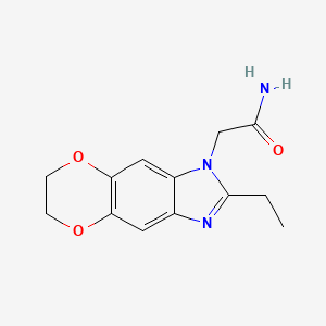 molecular formula C13H15N3O3 B14978592 2-(2-ethyl-6,7-dihydro-1H-[1,4]dioxino[2,3-f]benzimidazol-1-yl)acetamide 