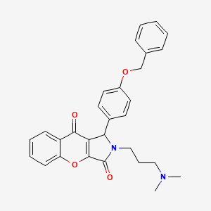 molecular formula C29H28N2O4 B14978609 1-[4-(Benzyloxy)phenyl]-2-[3-(dimethylamino)propyl]-1,2-dihydrochromeno[2,3-c]pyrrole-3,9-dione 