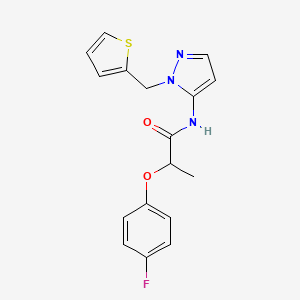 molecular formula C17H16FN3O2S B14978615 2-(4-fluorophenoxy)-N-[1-(thiophen-2-ylmethyl)-1H-pyrazol-5-yl]propanamide 