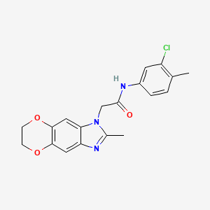 N-(3-chloro-4-methylphenyl)-2-(2-methyl-6,7-dihydro-1H-[1,4]dioxino[2,3-f]benzimidazol-1-yl)acetamide