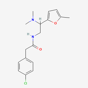 molecular formula C17H21ClN2O2 B14978633 2-(4-chlorophenyl)-N-[2-(dimethylamino)-2-(5-methylfuran-2-yl)ethyl]acetamide 