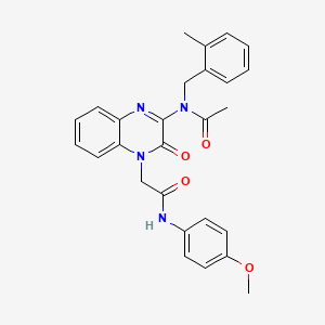 N-(4-{2-[(4-methoxyphenyl)amino]-2-oxoethyl}-3-oxo-3,4-dihydroquinoxalin-2-yl)-N-(2-methylbenzyl)acetamide