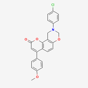 molecular formula C24H18ClNO4 B14978679 9-(4-chlorophenyl)-4-(4-methoxyphenyl)-9,10-dihydro-2H,8H-chromeno[8,7-e][1,3]oxazin-2-one 