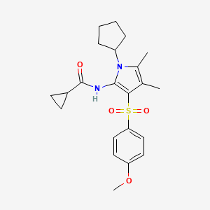 N-{1-cyclopentyl-3-[(4-methoxyphenyl)sulfonyl]-4,5-dimethyl-1H-pyrrol-2-yl}cyclopropanecarboxamide