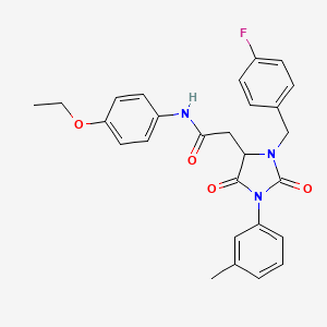 molecular formula C27H26FN3O4 B14978705 N-(4-ethoxyphenyl)-2-[3-(4-fluorobenzyl)-1-(3-methylphenyl)-2,5-dioxoimidazolidin-4-yl]acetamide 