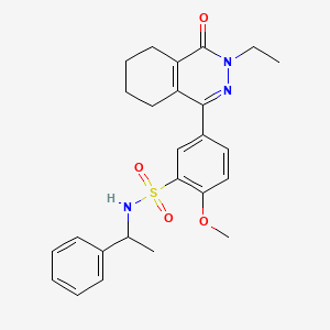 5-(3-ethyl-4-oxo-3,4,5,6,7,8-hexahydrophthalazin-1-yl)-2-methoxy-N-(1-phenylethyl)benzenesulfonamide