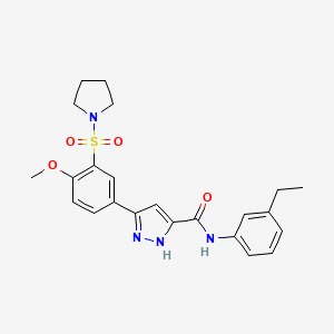 N-(3-ethylphenyl)-5-[4-methoxy-3-(pyrrolidin-1-ylsulfonyl)phenyl]-1H-pyrazole-3-carboxamide